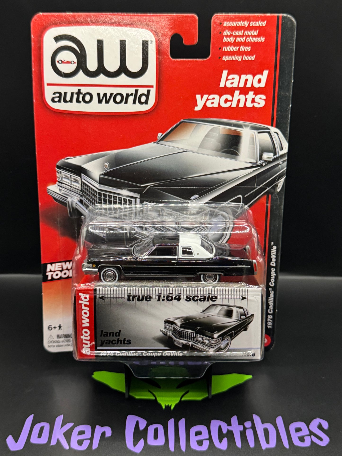 Auto World Land Yachts 1976 Cadillac Coupe DeVille Black # 6