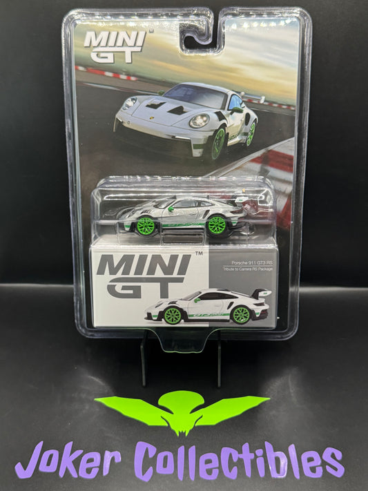 Mini GT #827 Chase Porsche 911 (992) GT3 RS Tribute to Carrera RS Package White & Green