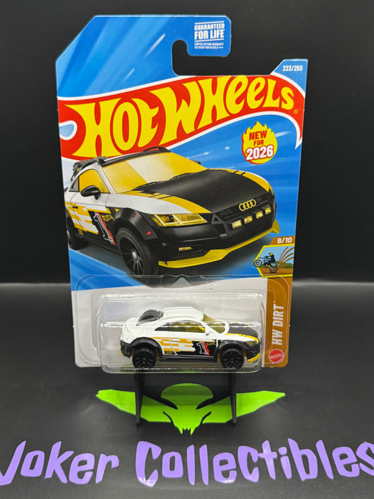 Hot Wheels 2026 White Yellow & Black 2019 Audi TT Safari 223/250 HW Dirt 8/10 M Case
