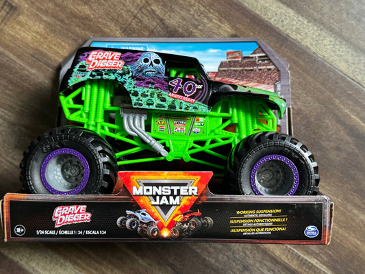 Spin Master Monster Jam 2024 1:24 Scale Grave Digger 40th Anniversary