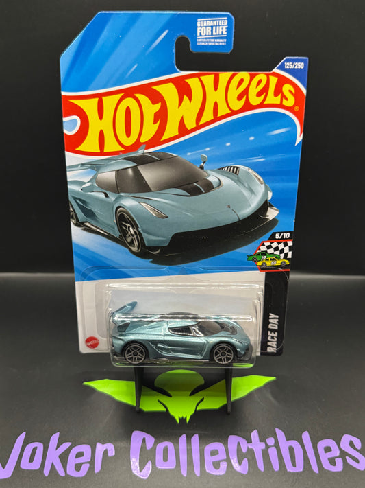 Hot Wheels 2025 Blue Slate 2020 Koenigsegg Jesko 125/250 Race Day 5/10 N Case
