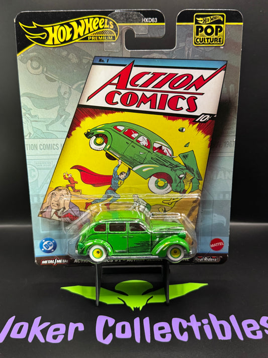 Damaged Card Hot Wheels Premium Pop Culture 2025 Action Comics #1 Action Sedan Berline