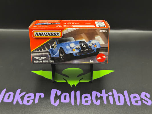 Matchbox 2025 Power Grabs Blue Morgan Plus Four # 81/125 F Case