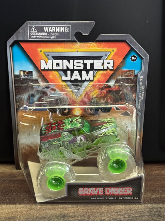 Spin Master Monster Jam 2024 Series 35 Grave Digger Ghost Crew Chase