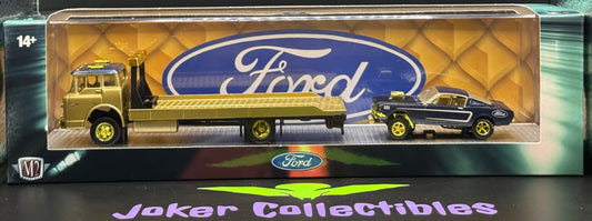 M2 Machines Chase Hauler 1990 Ford C-8000 & 1966 Ford Mustang Gasser R87 25-13