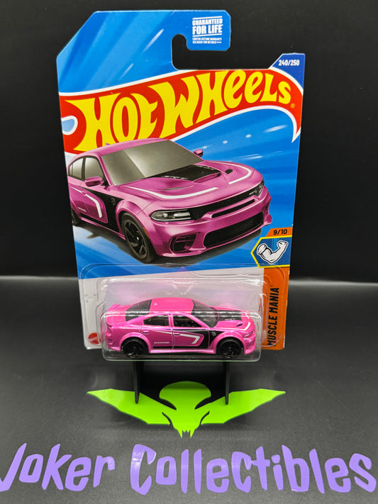 Damaged Card Hot Wheels 2025 Pink '20 Dodge Charger Hellcat 240/250 Muscle Mania 9/10 N Case