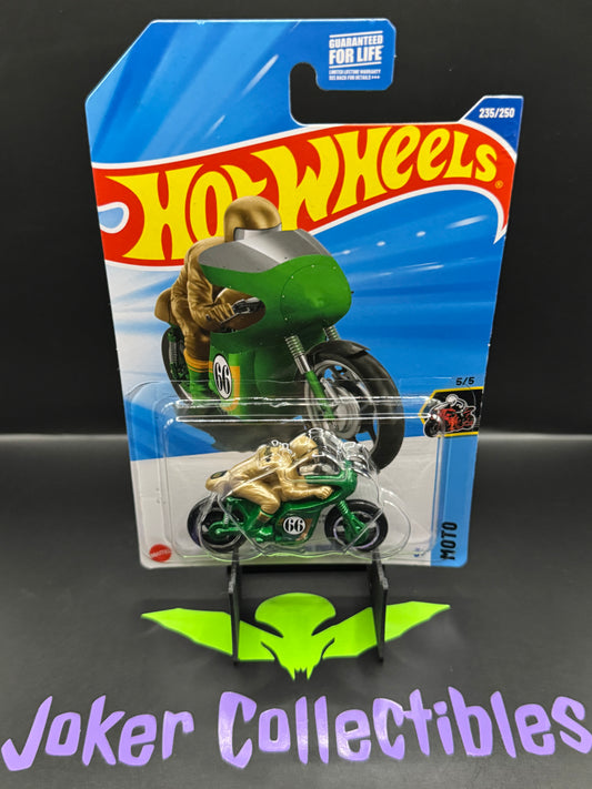 Hot Wheels 2025 Treasure Hunt Green 1966 Triumph Tiger 100 235/250 Moto 5/5 N Case