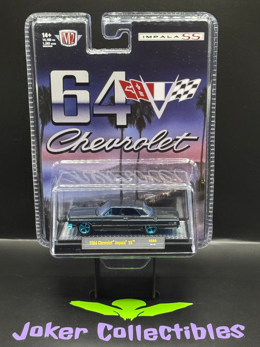 M2 Machines Chase 1964 Chevrolet Impala Hard Top Daytona Blue Metallic HS80 26-16