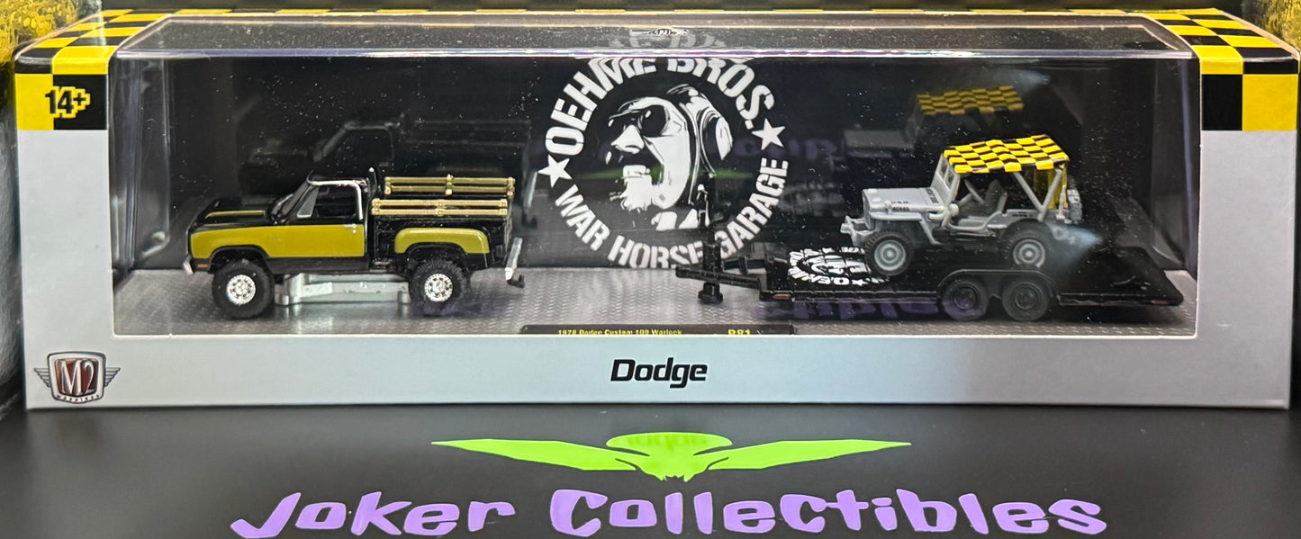 M2 Machines Hauler 1978 Dodge Custom 100 Warlock & 1944 Jeep MB R81 24-33