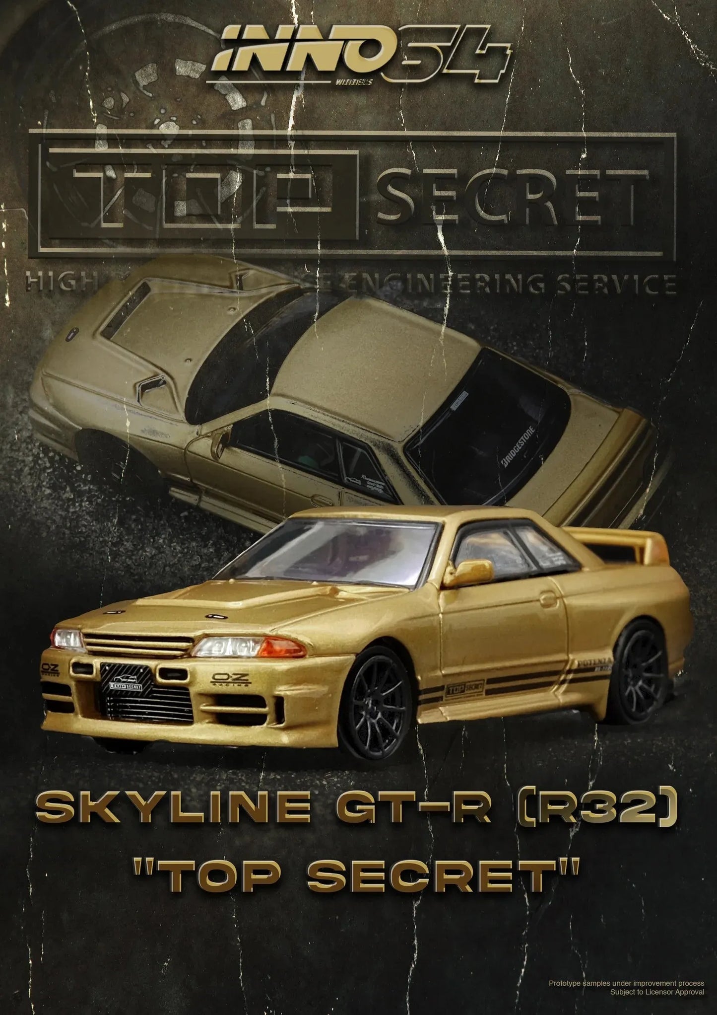 INNO64 Top Secret Nissan Skyline BNR32 GT-R (650R) Gold