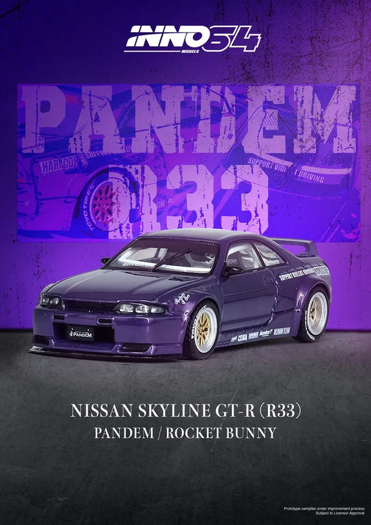 INNO64 Nissan Skyline GT-R (R33) Pandem Rocket Bunny Purple Preorder