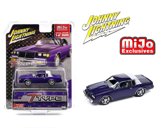 Johnny Lightning 1:64 1987 Buick Regal T-Type Custom Metallic Purple with White Top Mijo Exclusives Preorder
