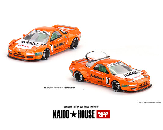 Kaido House x Mini GT 1:64 Honda NSX Kaido Racing V1 Orange KHMG119 Preorder