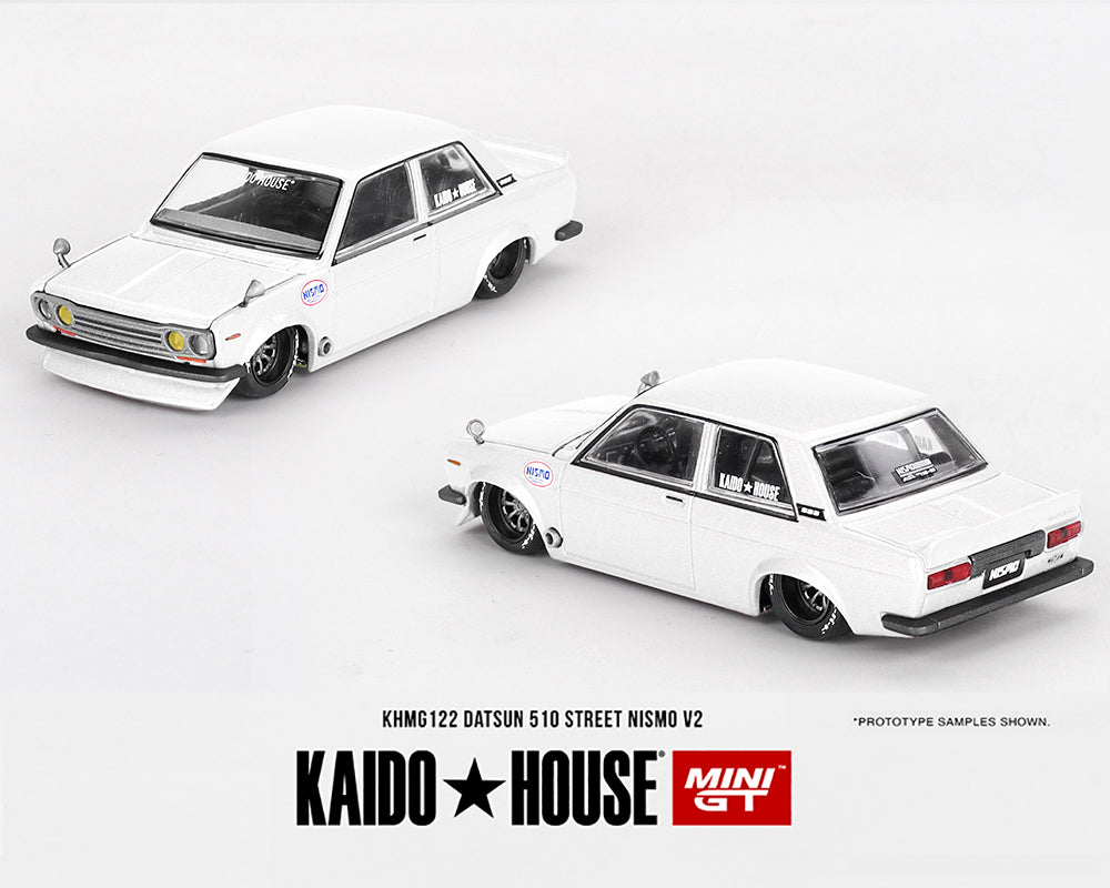 Kaido House x Mini GT 1:64 Datsun 510 Street Nismo V2 White KHMG122