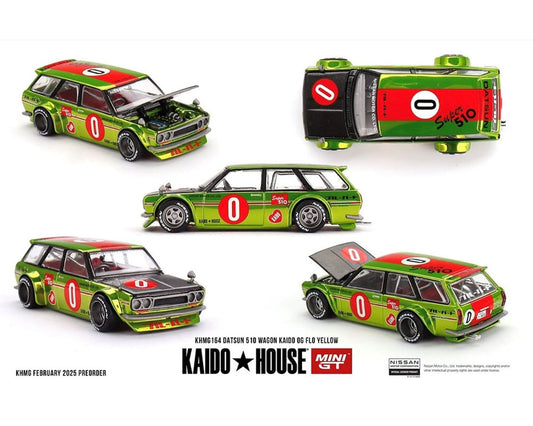 Kaido House Datsun KAIDO 510 Wagon OG Flo Chrome Yellow KHMG164 Preorder