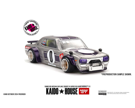 Kaido House Nissan Skyline GT-R (KPGC10) Kaido Works V1 Silver KHMG165 Preorder