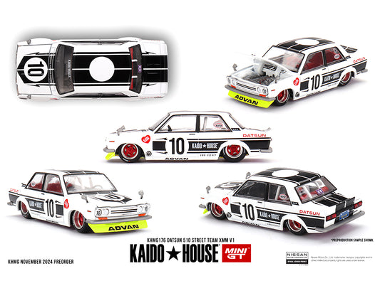 Kaido House Datsun 510 Street Team XMM V1 White KHMG176 Preorder