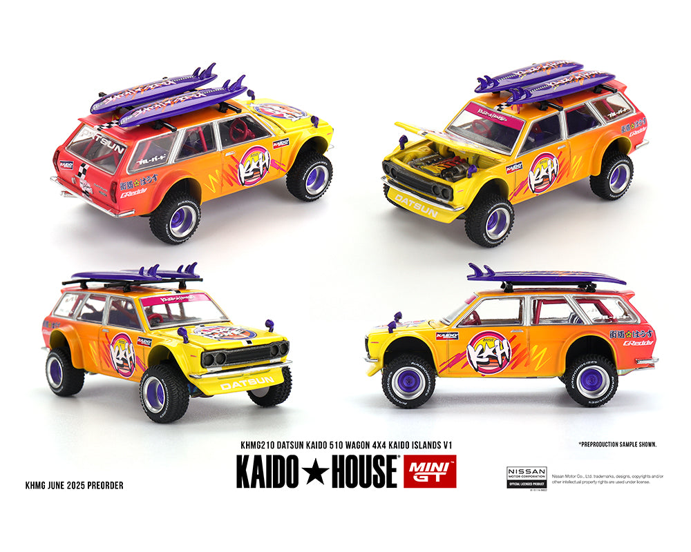 Kaido House Datsun KAIDO 510 Wagon 4×4 Kaido ISLANDS V1 Orange KHMG210 Preorder