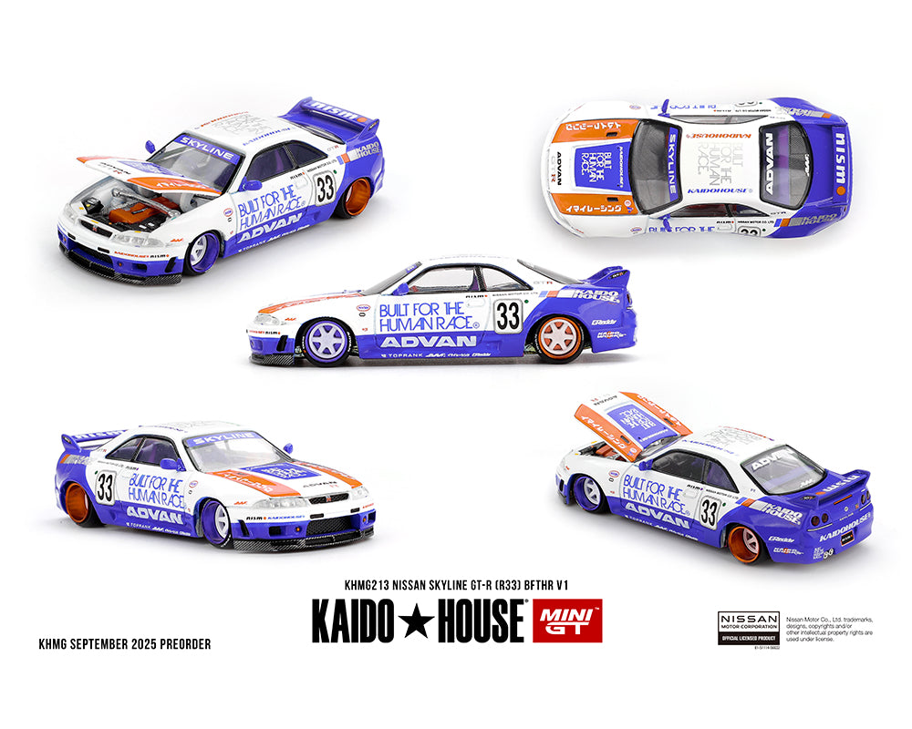 Kaido House Nissan Skyline GT-R R33 BFTHR V1 White Blue Two-tone KHMG213 Chase Chance