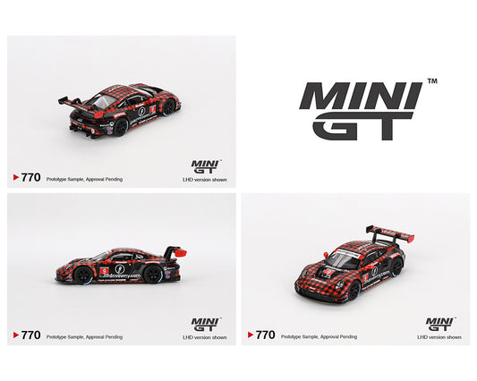 Mini GT 1:64 Porsche 911 GT3 R #9 GTD PRO Pfaff Motorsports IMSA 2023 Sebring 12 Hrs. Winner #770 Preorder