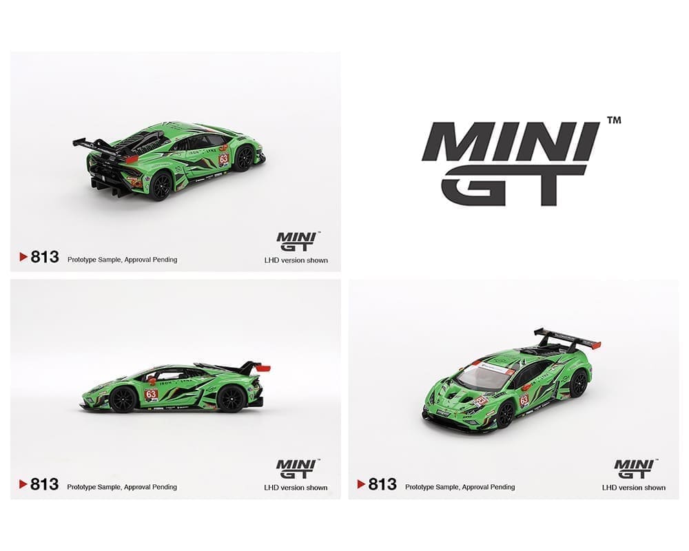 Mini GT #813 Lamborghini Huracán GT3 EVO2 #63 Iron Lynx IMSA 2023 Daytona 24 Hrs.