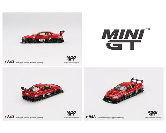 Mini GT #843 Nissan LB-ER34 Super Silhouette SKYLINE Red/Black LBWK Preorder