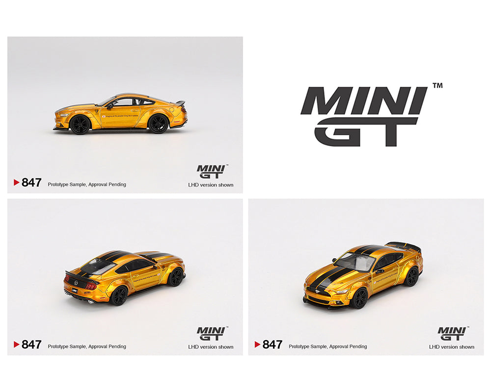 Mini GT #847 LB-WORKS FORD MUSTANG LB Gold LBWK Preorder