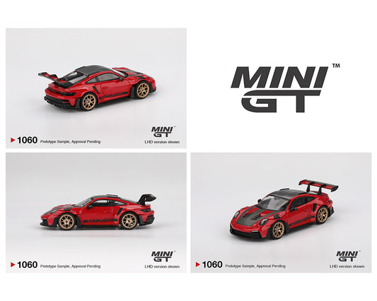 Mini GT #1060 Porsche 911 (992) GT3 RS Weissach Package Guards Red Preorder