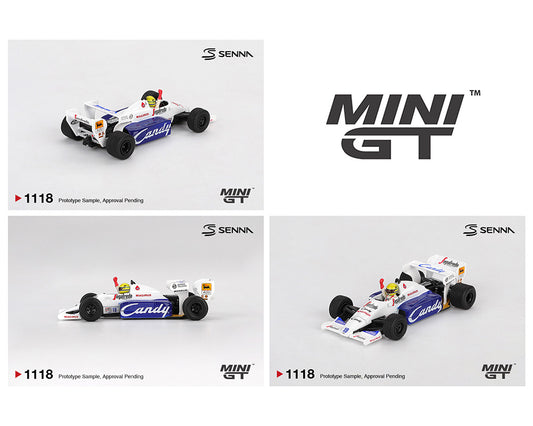 Mini GT #1118 Toleman TG184 #19 Ayrton Senna 1984 Monaco Grand Prix 2nd Place Preorder