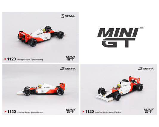 Mini GT #1120 McLaren MP4/6 #1 Ayrton Senna 1991 Japanese Grand Prix 2nd Place Preorder