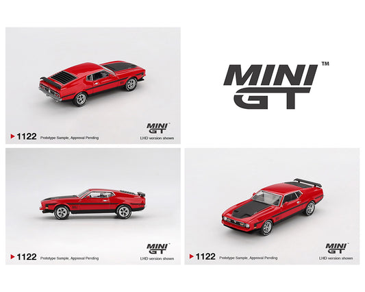 Mini GT #1122 Ford Mustang Mach1 1971 Race Red Preorder