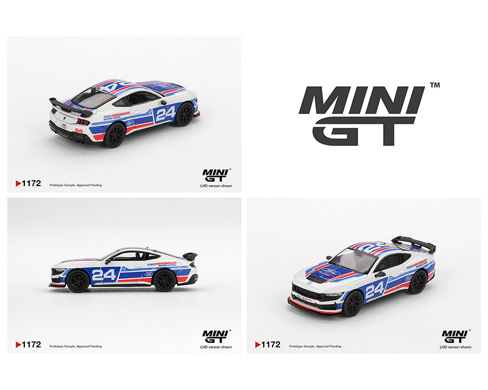 Mini GT #1172 Ford Mustang Dark Horse #24 Ford Performance Racing School