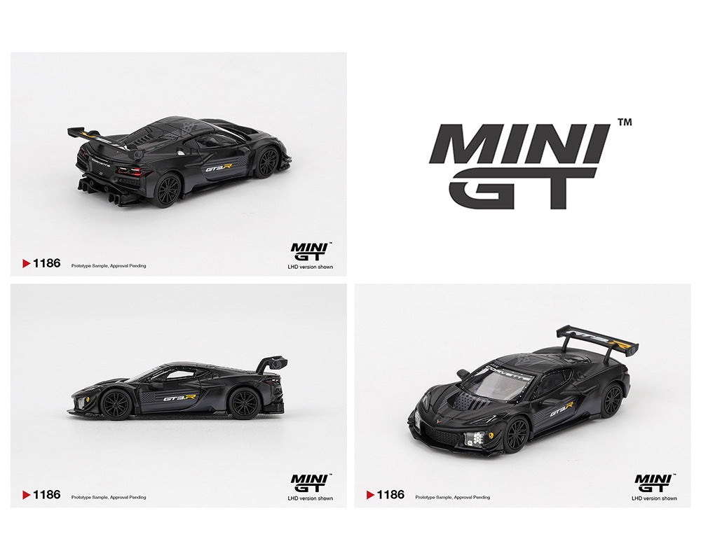 Mini GT #1186 Chevrolet Corvette Z06 GT3.R Road America Test Car Black
