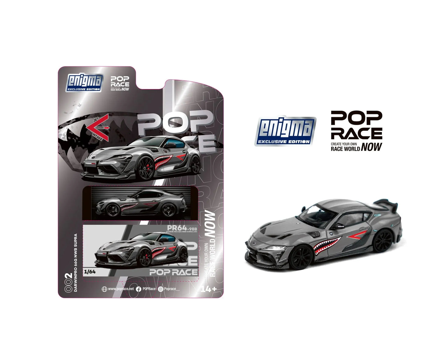 Pop Race Darwin Pro 66G NWB Supra A90 Grey Metallic PR64-98B Enigma Exclusive Preorder