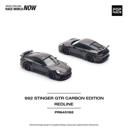 Pop Race 992 Stinger GTR Carbon Edition Redline PR64-192 Preorder