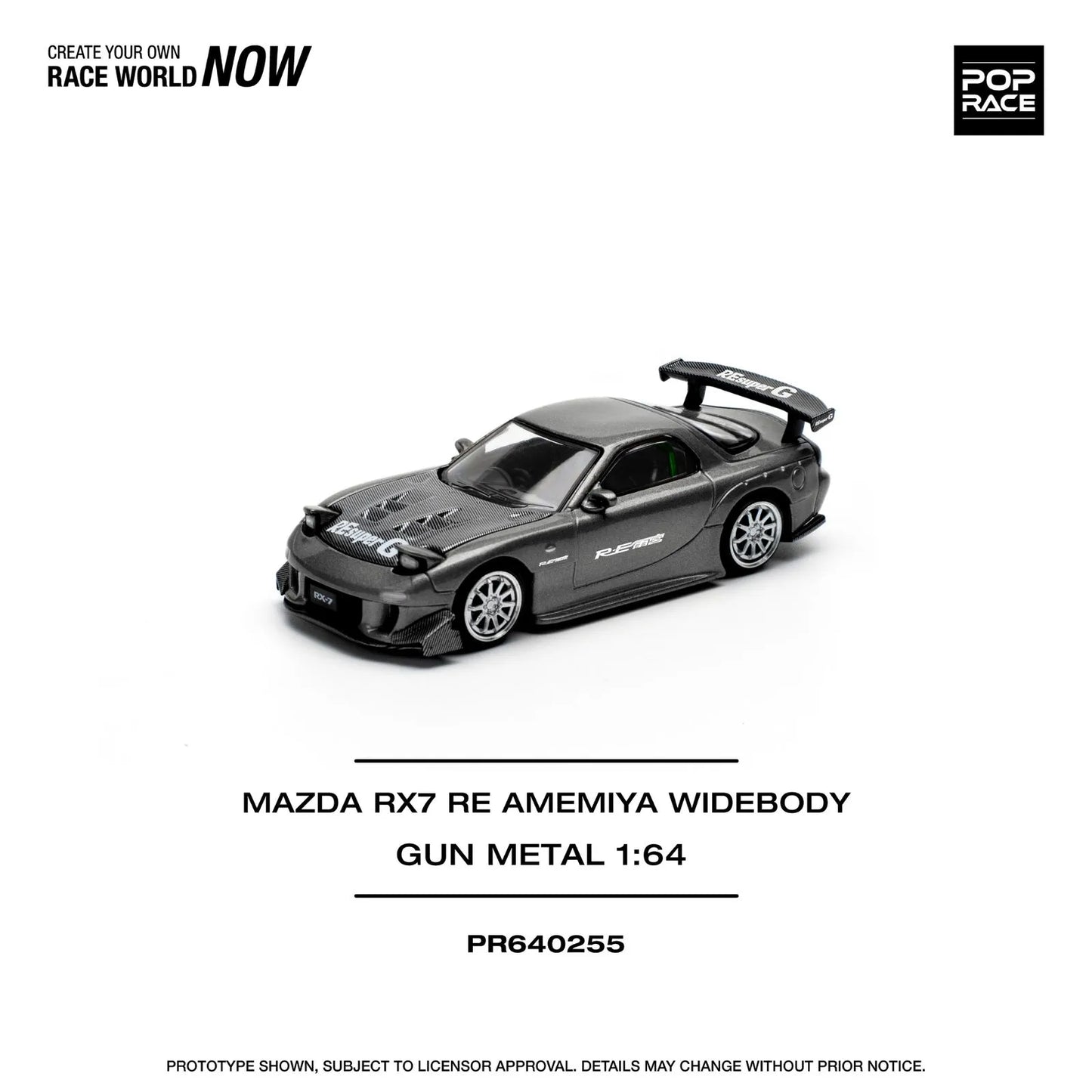 Pop Race Mazda RX-7 Re-Amemiya Gun Metal PR64-255