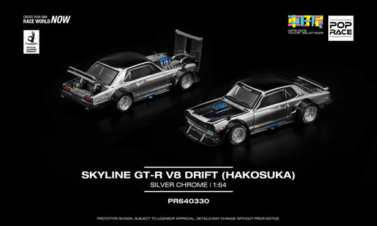 Pop Race Nissan Skyline GT-R V8 Drift Hakosuka Hong Kong Toycar Salon 2025 PR64-330