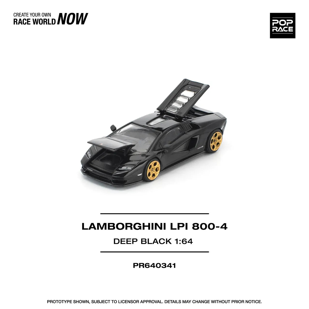 Pop Race Lamborghini Countach LPI 800-4 Deep Black PR64-341 Preorder
