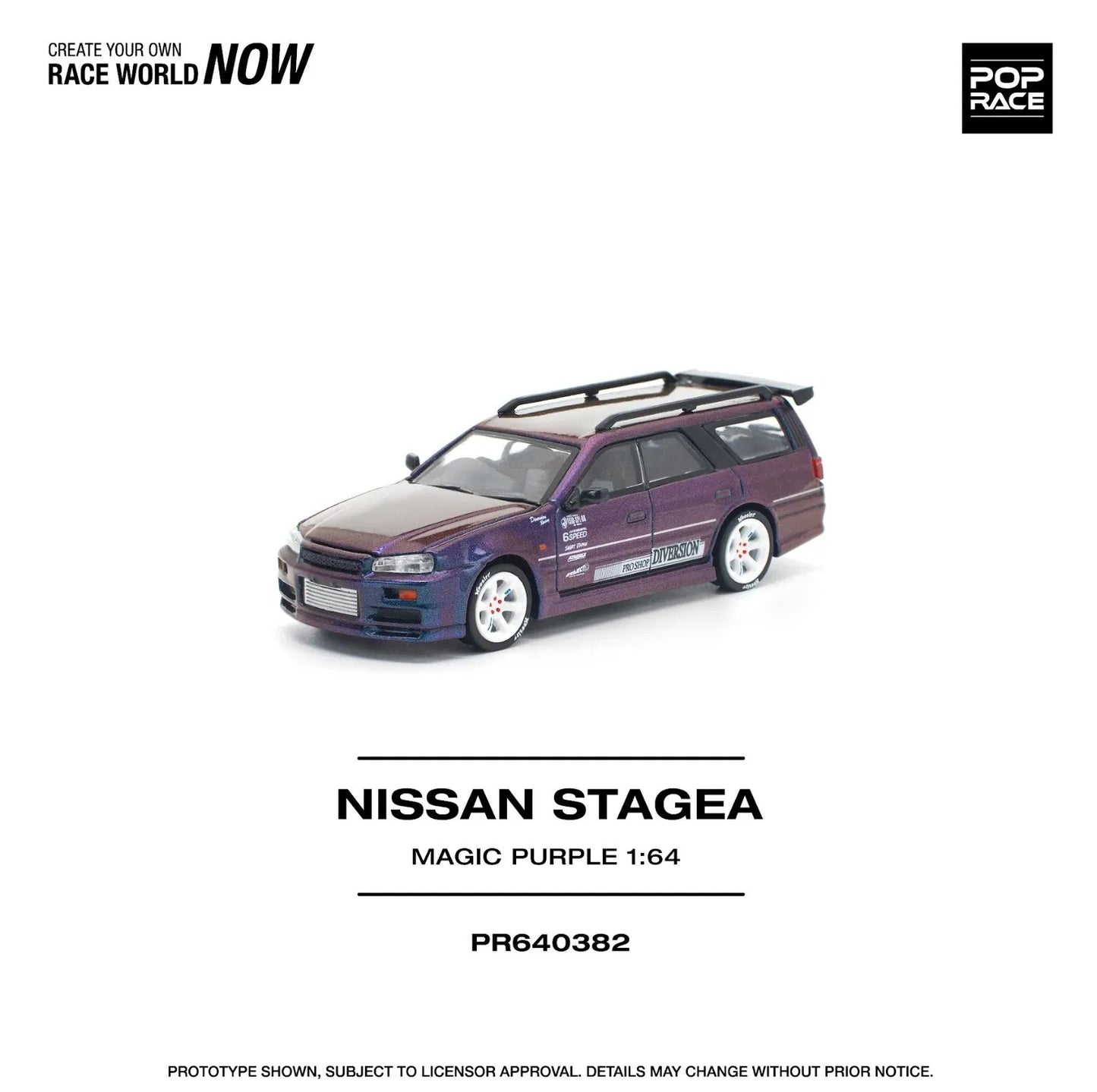 Pop Race Nissan Stagea Magic Purple PR64-382 Preorder