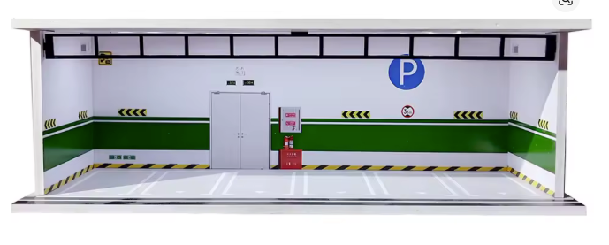 1:64 Scale Acrylic Lighted Diorama Parking Lot & Garage Scenes