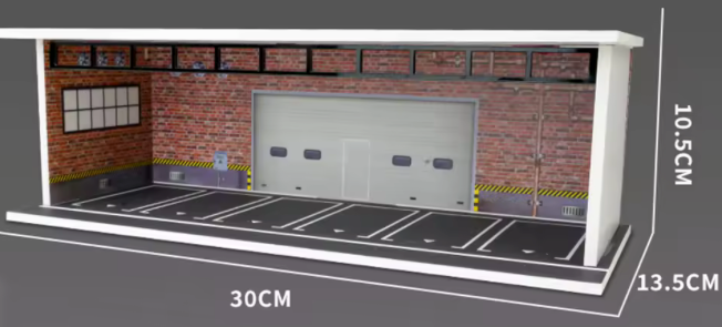1:64 Scale Acrylic Lighted Diorama Parking Lot & Garage Scenes