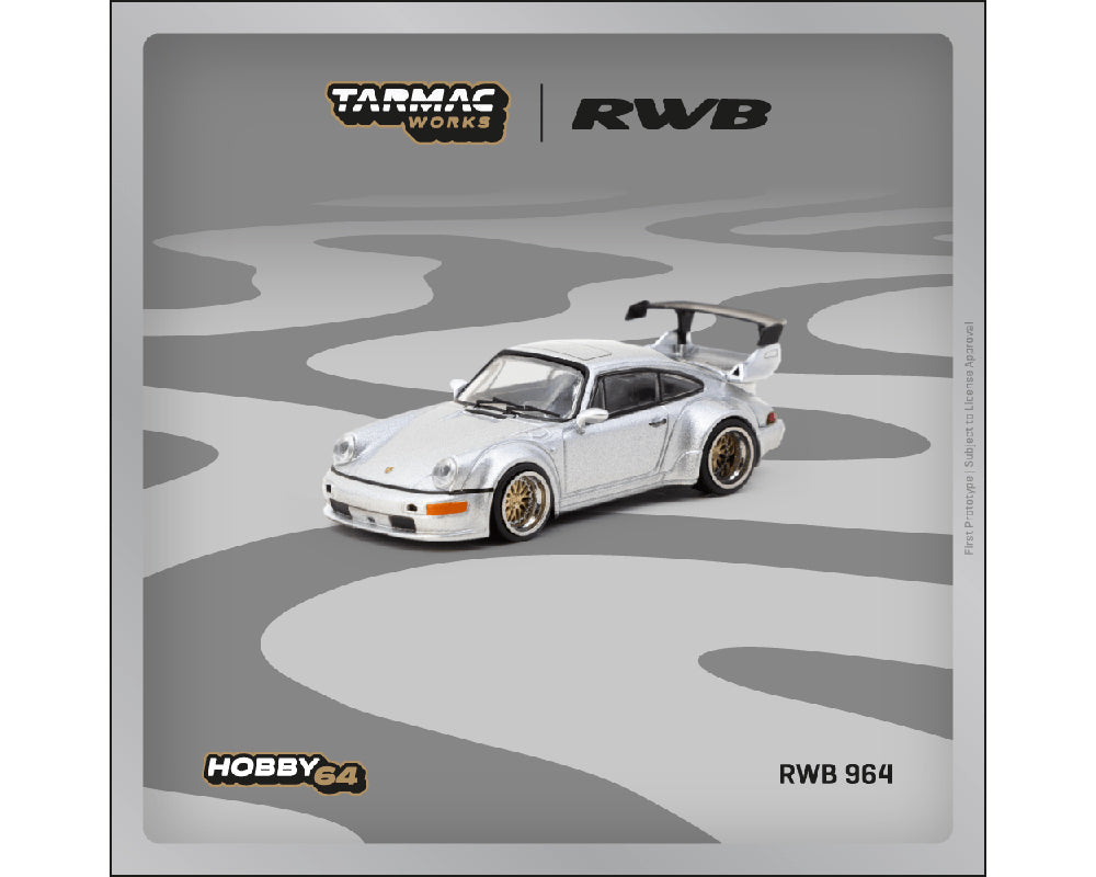 Tarmac Works Hobby64 Porsche RWB 964 Silver Preorder