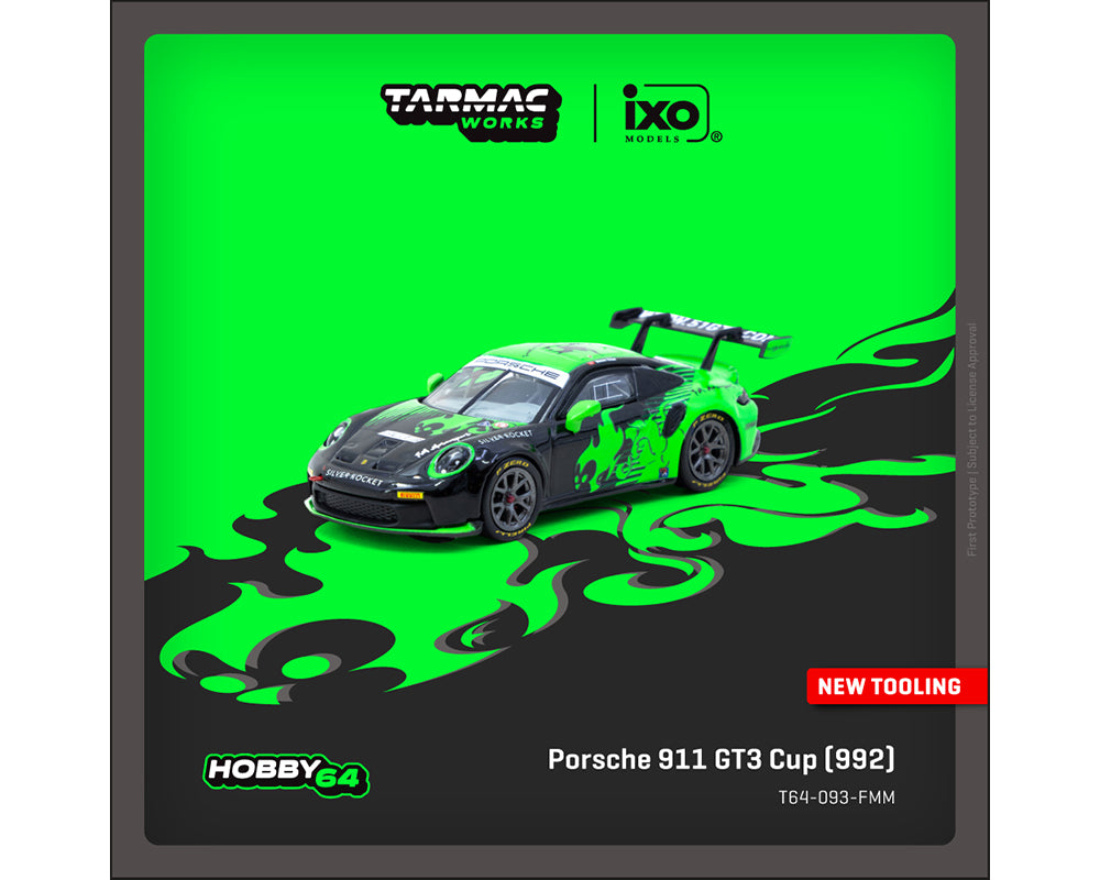 Tarmac Works ixo Models Hobby64 Porsche 911 GT3 Cup (992) Fire Monkey Motorsport Preorder