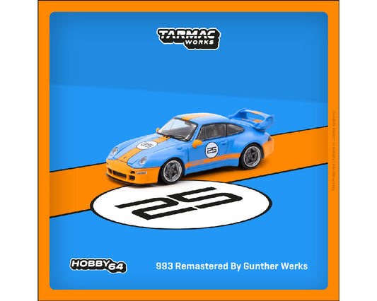 Tarmac Works Hobby64 993 Remastered By Gunther Werks Blue / Orange Preorder