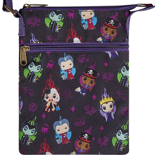 Funko Pop! Disney Villains Print Crossbody Passport Bag Purse Handbag