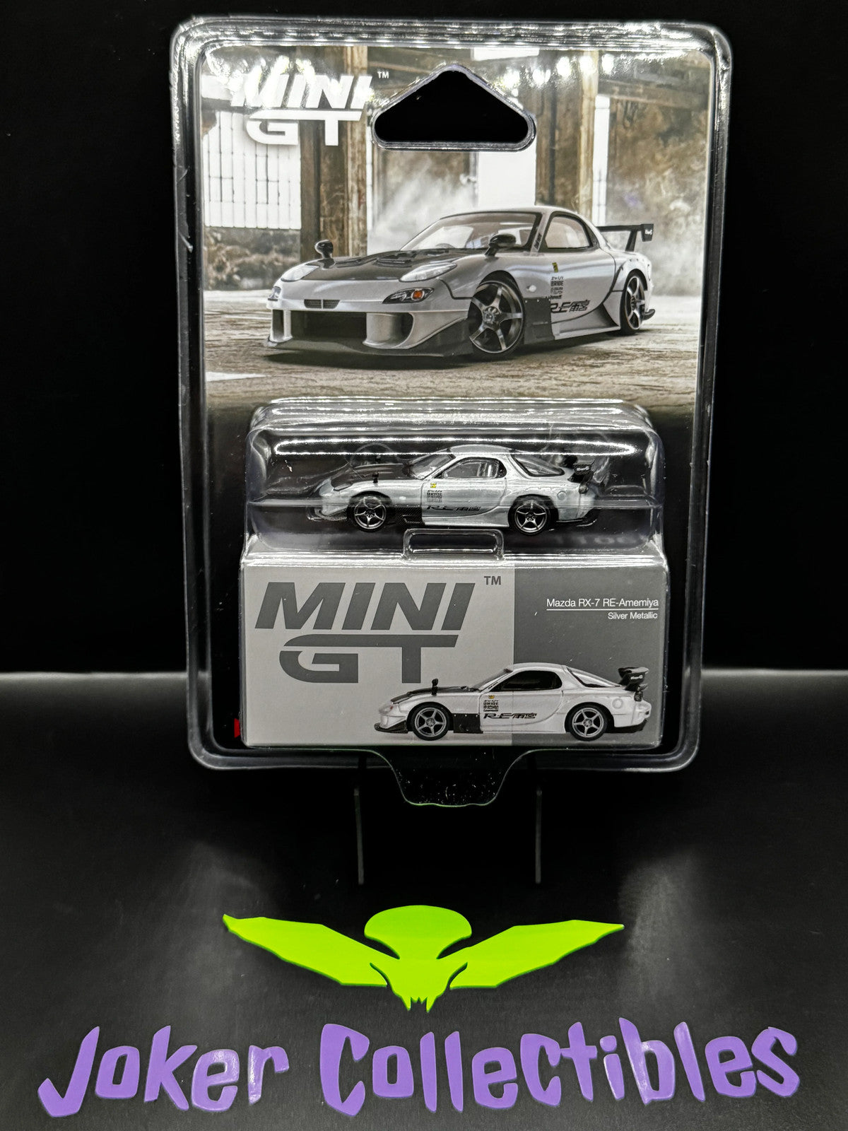 Mini GT Chase #1106 Mazda RX-7 RE-Amemiya Silver Metallic LHD