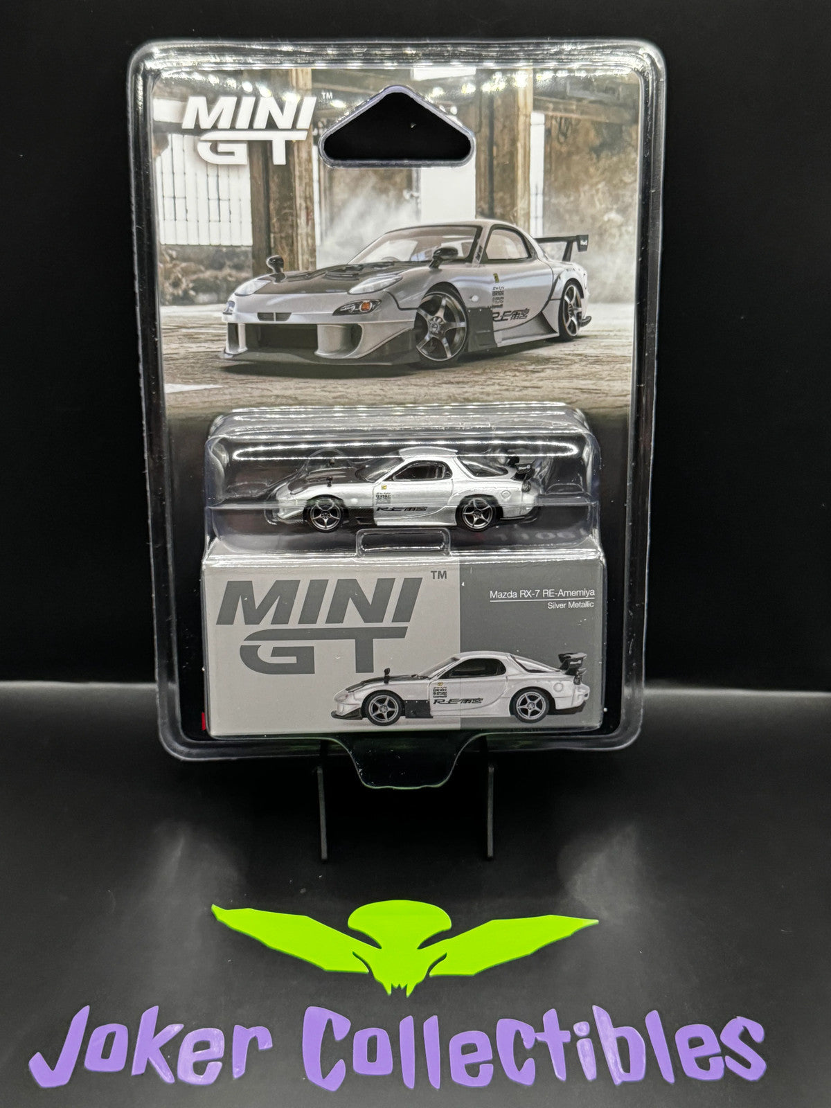 Mini GT #1106 Mazda RX-7 RE-Amemiya Silver Metallic LHD